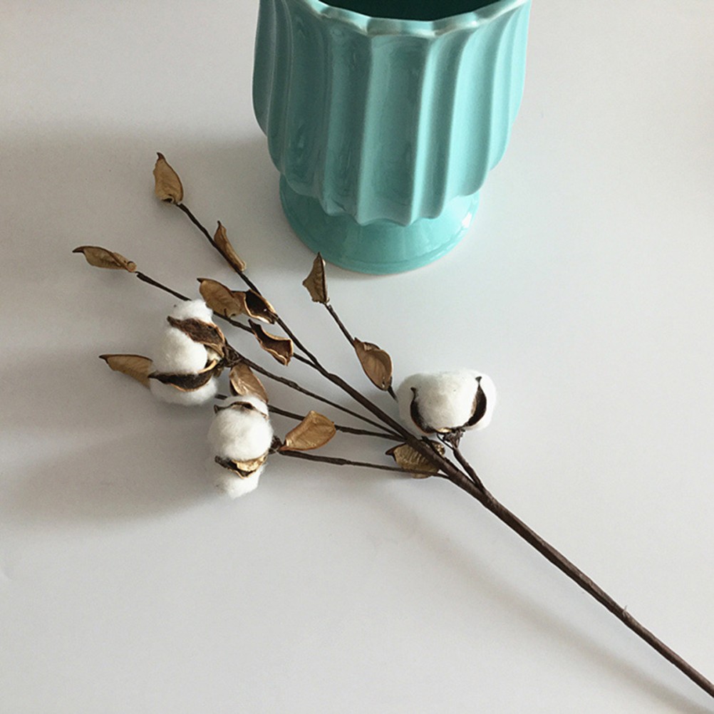 Artificial Cotton Branches Homeowners Wedding Decor 1Pcs 17.7in