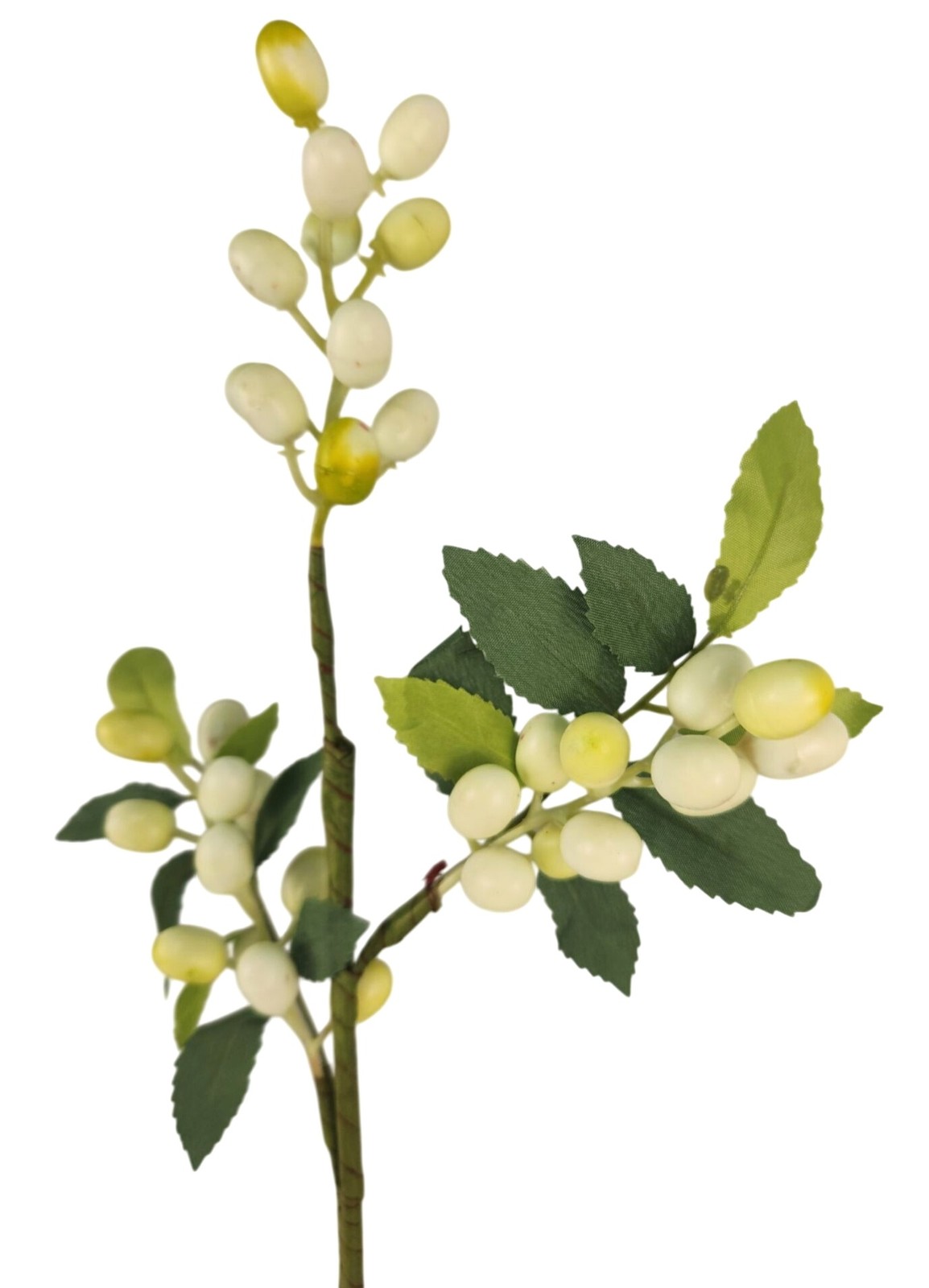 White Berry Stem 13.5 Inch Artificial Berry Branch Farmhouse Lodge Cabin Decor
