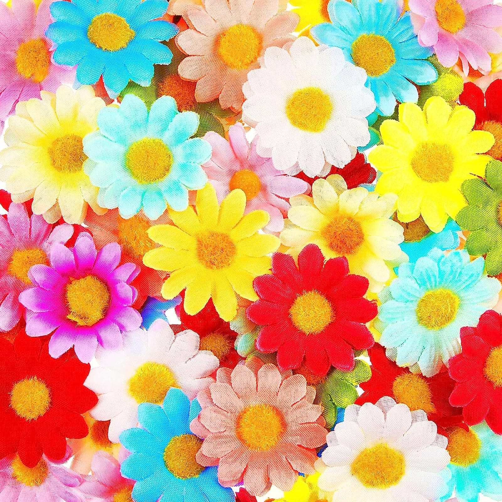 500 Pcs Faux Daisy Flower Heads Silk Artificial Sunflower Heads for Wedding