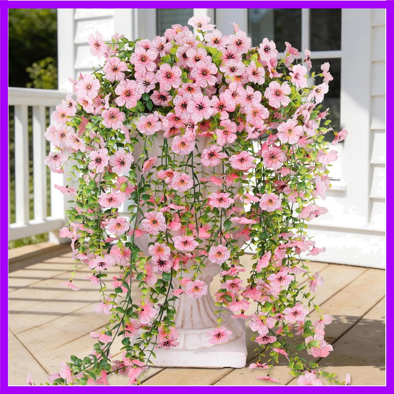 6 Bundles Artificial Flowers for Outdoors Spring Summer Decoration,Pink Fake …