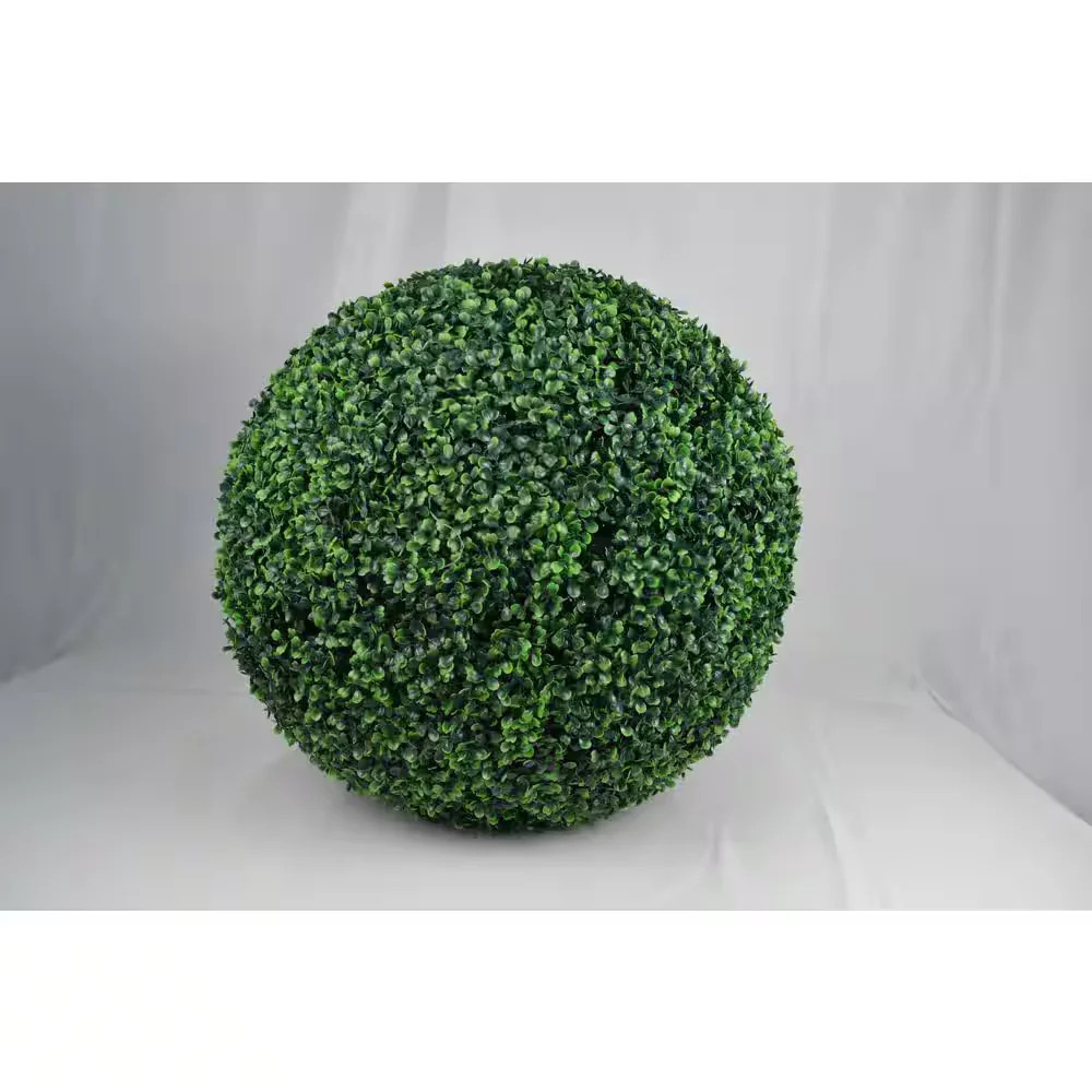 20 In. 2 Piece Artificial Boxwood Tree Ball UV Proof Faux Topiary Ball Lifelike