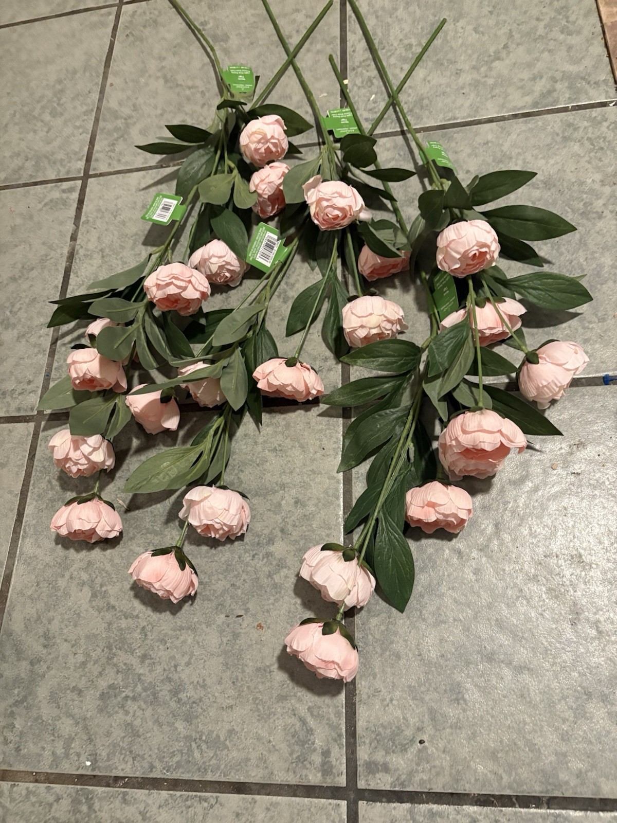Lot of 6 Light Pink Peony Stem by Ashland Michaels Faux Floral 27” New