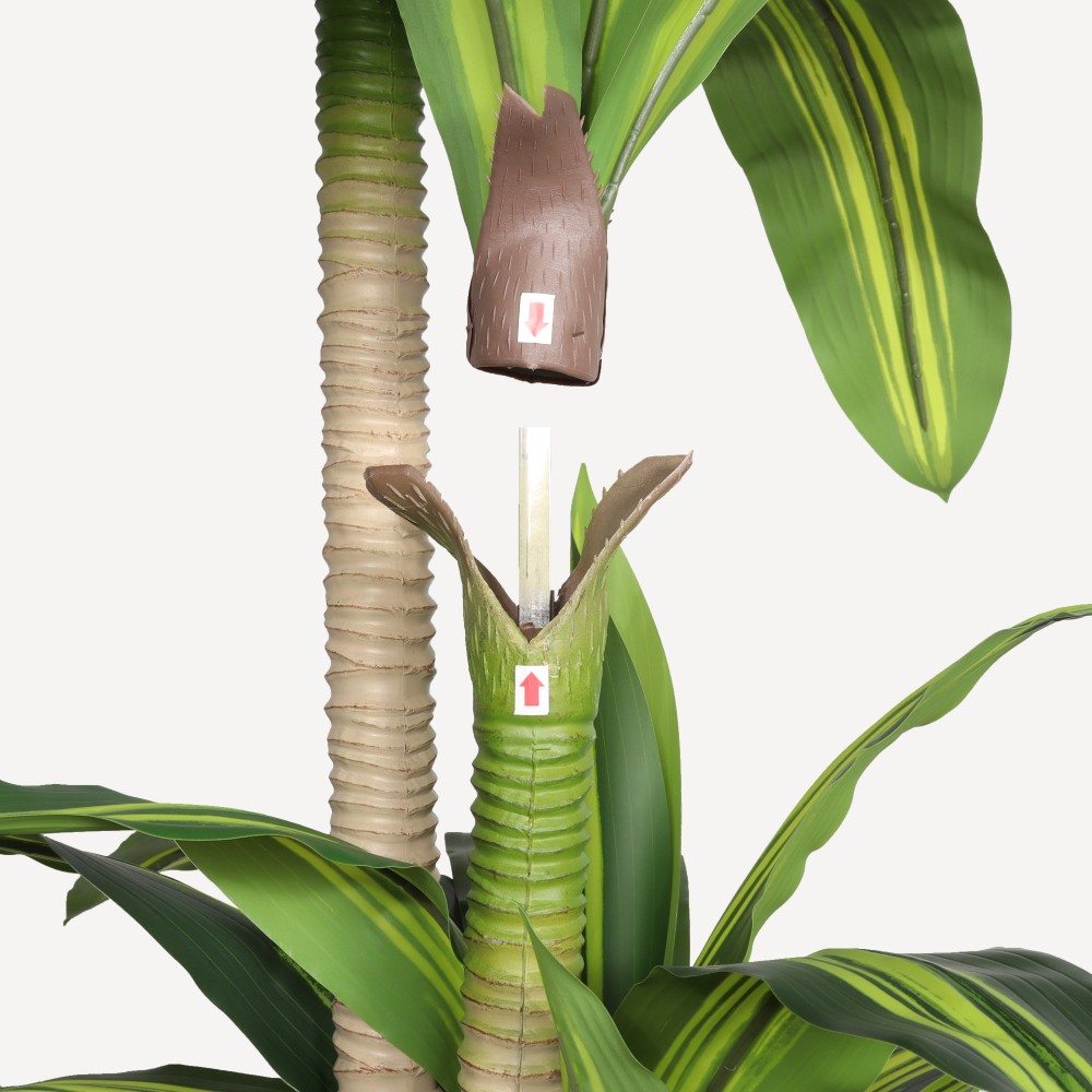 Artificial Dracaena Tree with Black Plastic Pot, 1pc/set