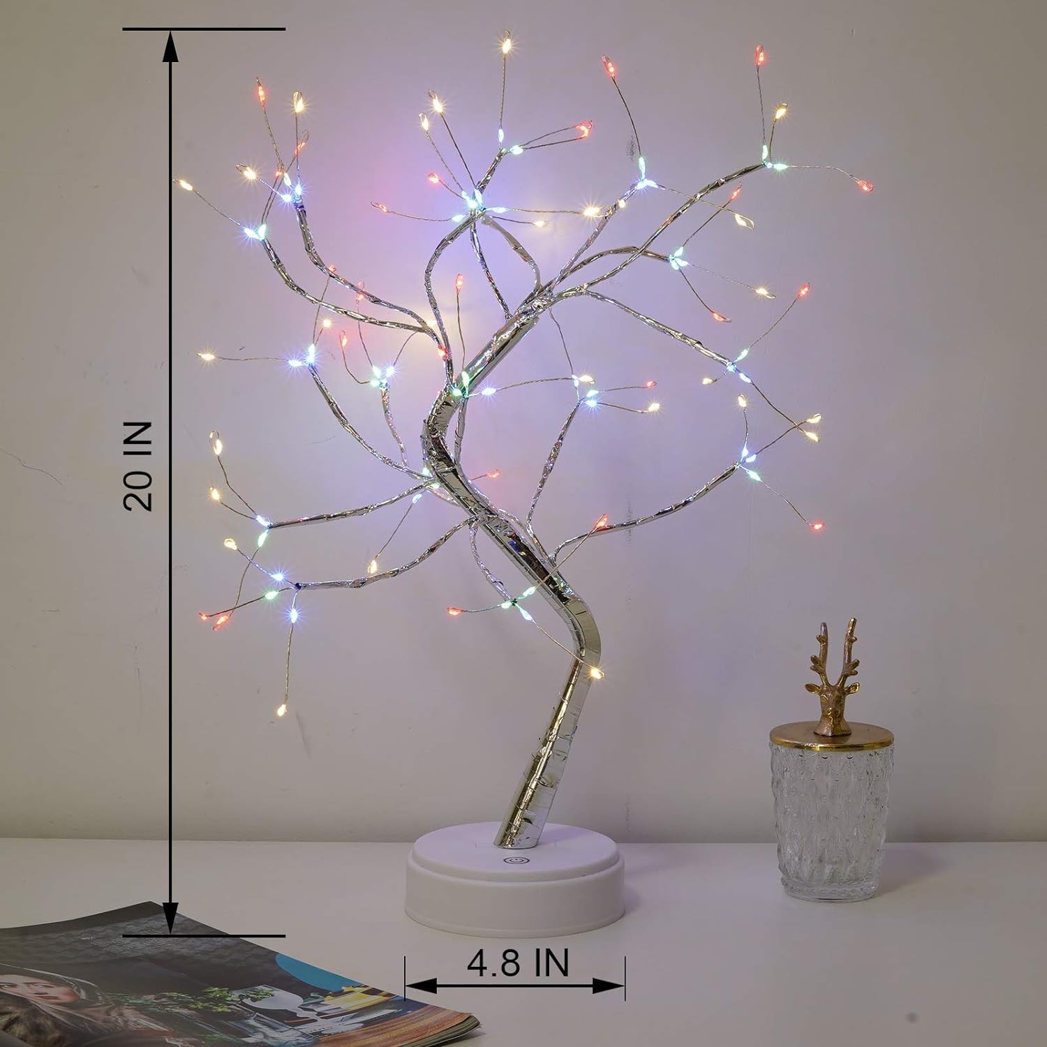 20” 108 Sparkly Fairy Spirit Tree Lamp with Remote Control, DIY Bonsai Artifi…