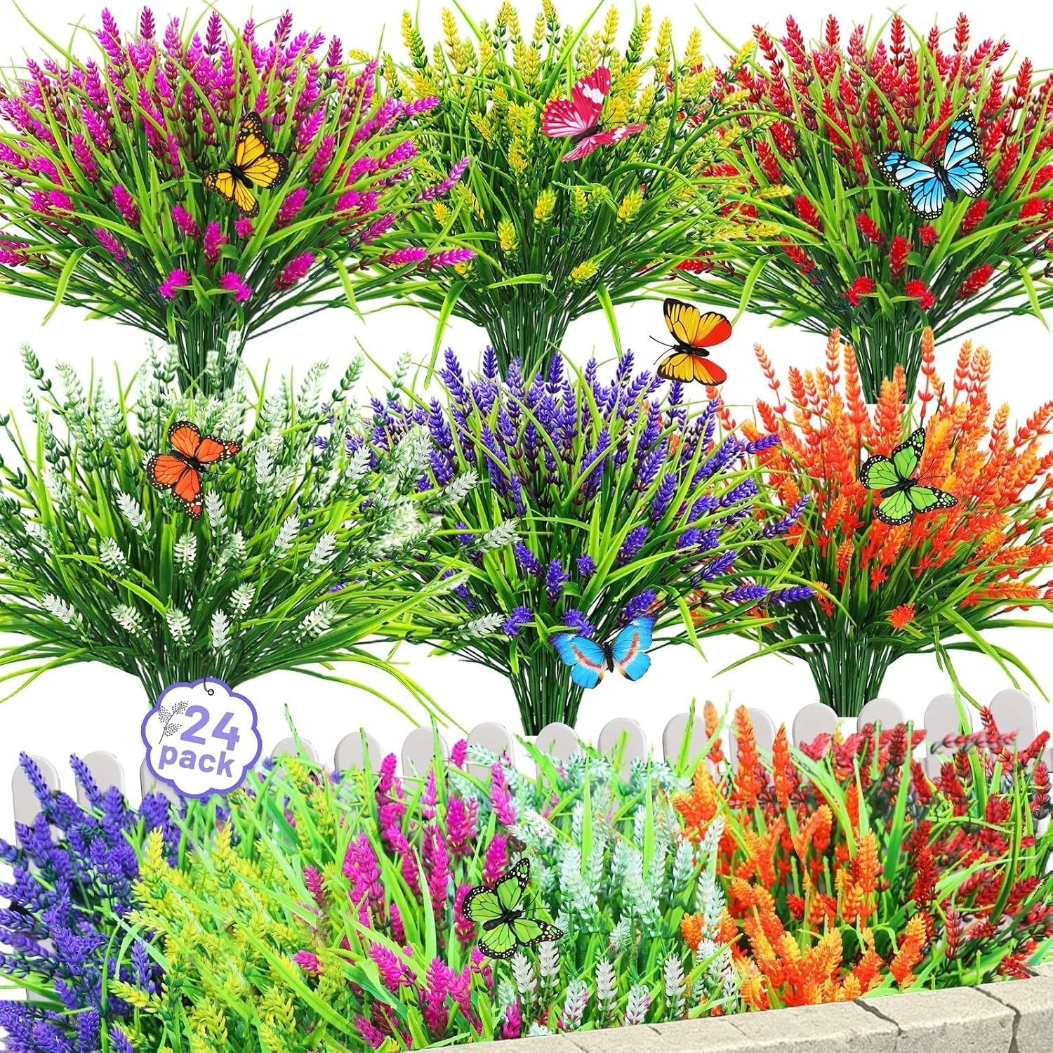 Low Maintenance Lavender Flowers with Butterflies – Perfect for -Round Decor