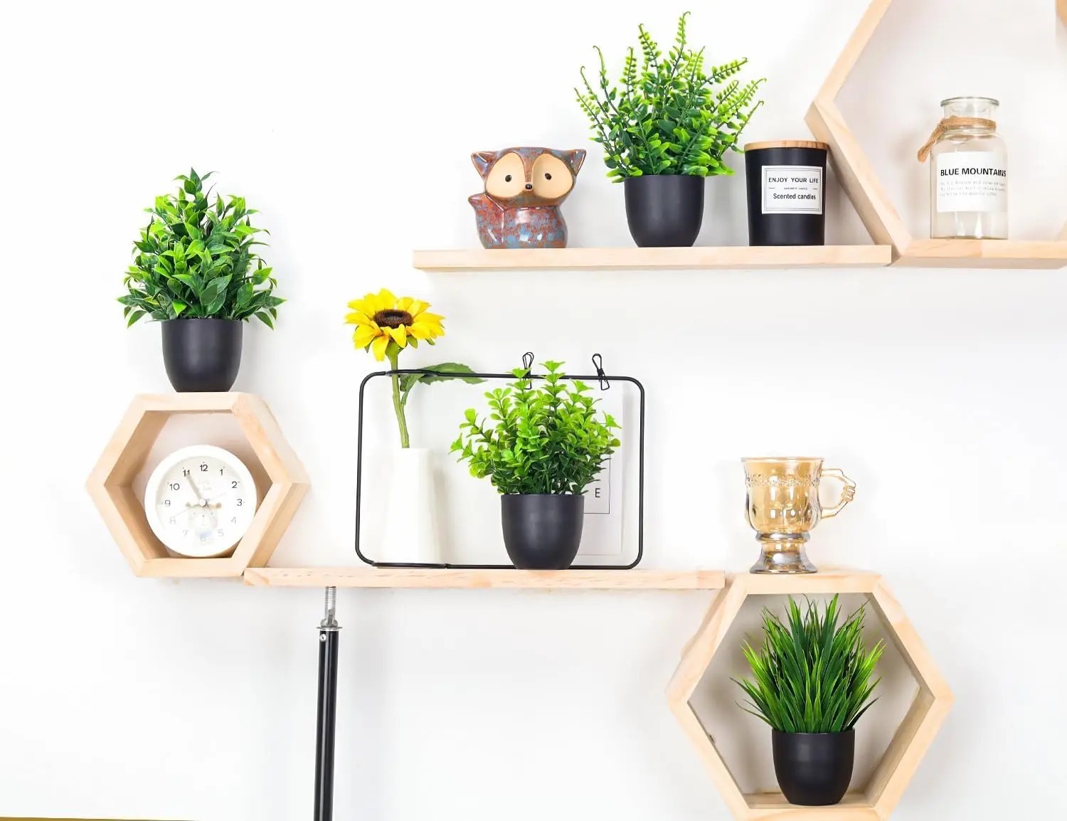 Fake Plants 4 Packs Artificial Plants Small Faux Plants Black Bathroom Accessori