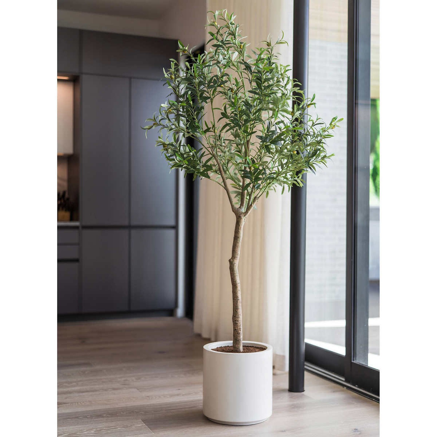 OLIVE TREE FAUX INDOOR PLANT FOR INDOORS ARTIFICIAL FAKE IN POT REALISTIC 6.5 FT