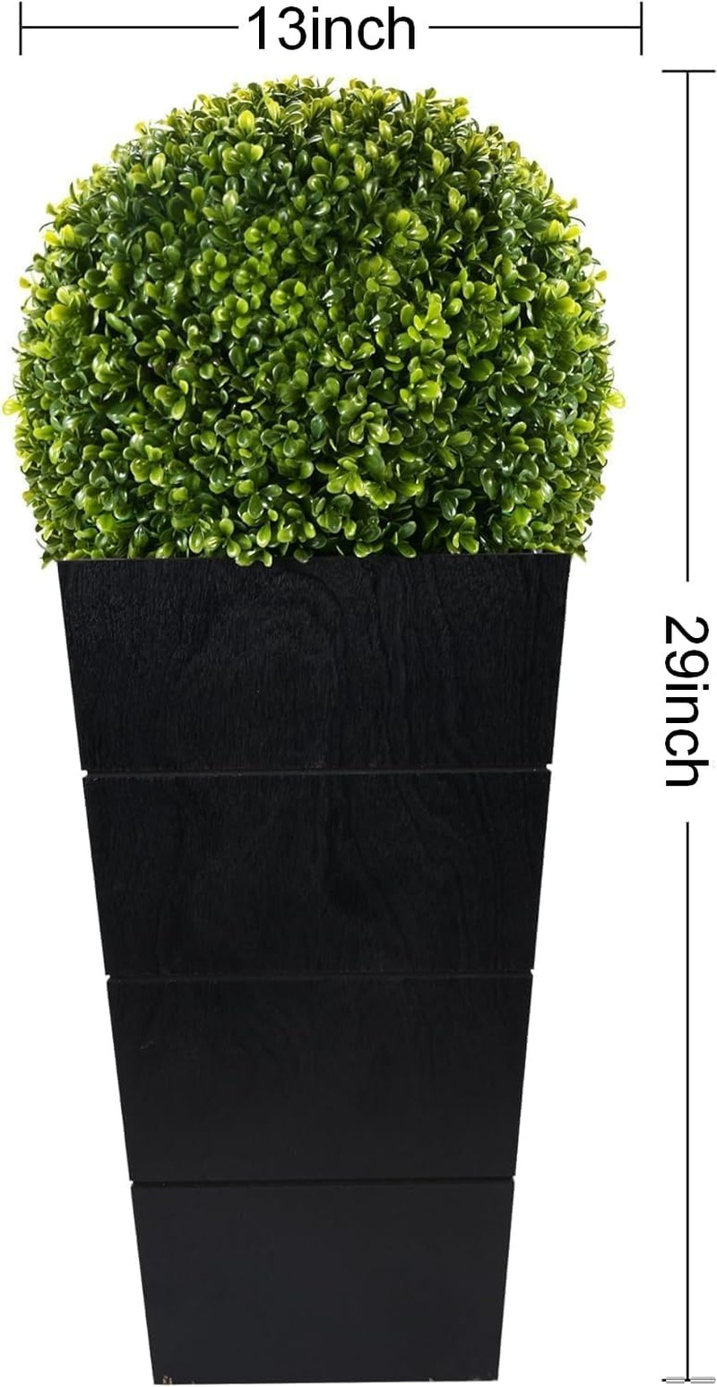 29″ LED Artificial Boxwood Topiary Tree for Home & Office Decor