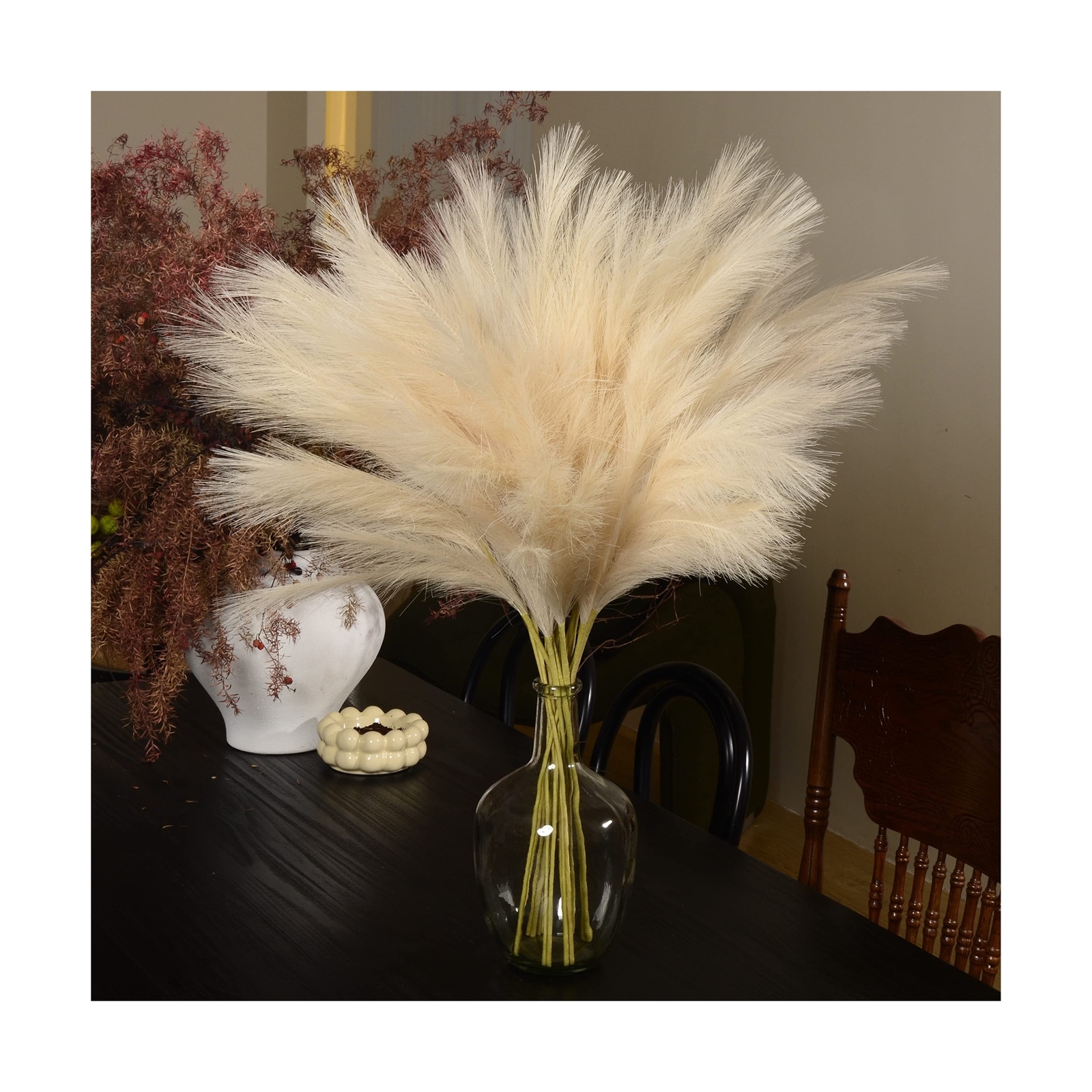 Perfnique Faux Pampas Grass, 9PCS Pompas, Large Pampas Grass, 38” Tall Pampa…