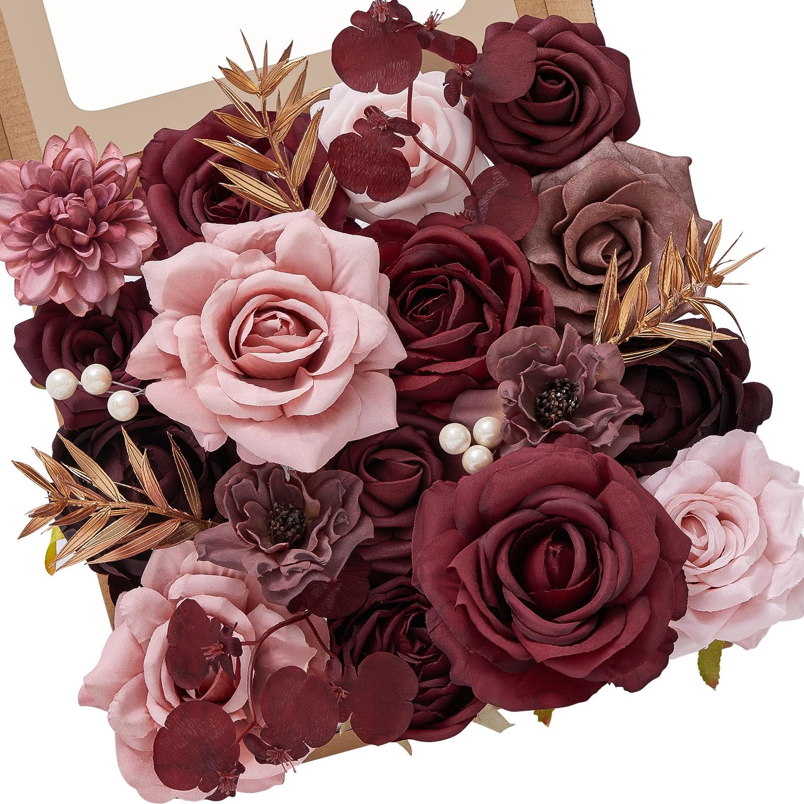 Artificial Flowers Wedding Flowers, Fake Burgundy Flowers Pink Bridal Shower …