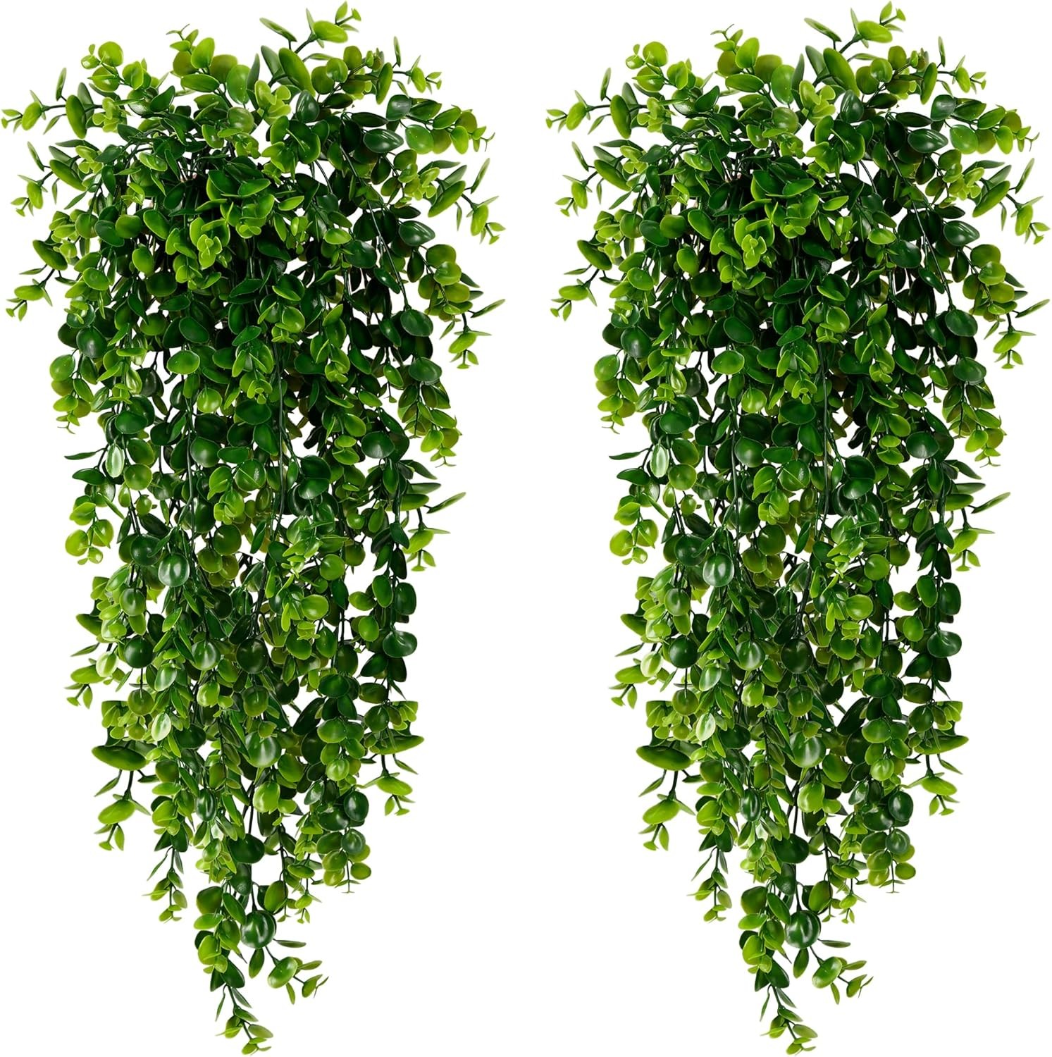 4 Pack Artificial Hanging Plants Fake Hanging Plant Faux Hanging Eucalyptus