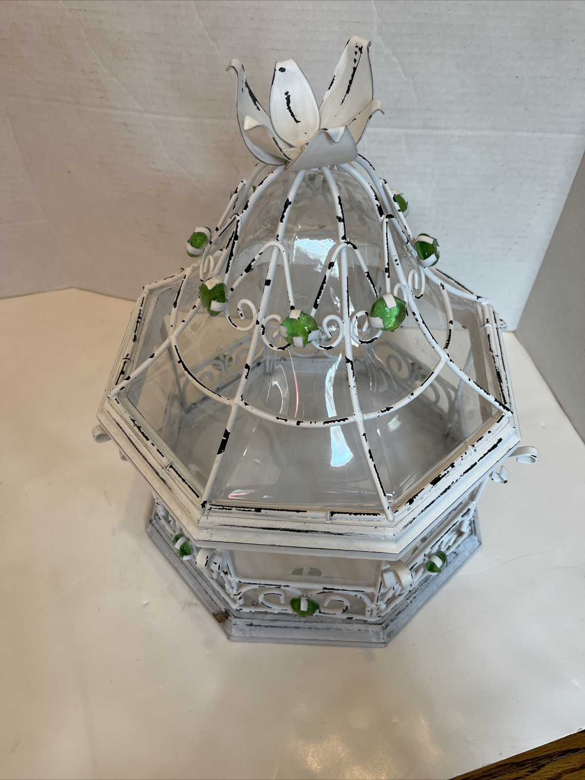 Leisure Terrace 12” Octagonal 8 Sided Wood Metal Plastic Terrarium