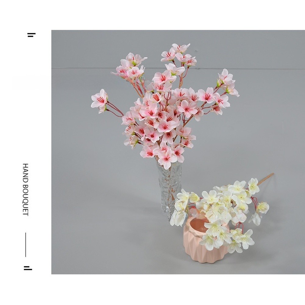 40cm Silk Peach Blossom Branch with 37 Flowers for Wedding Decor Photography