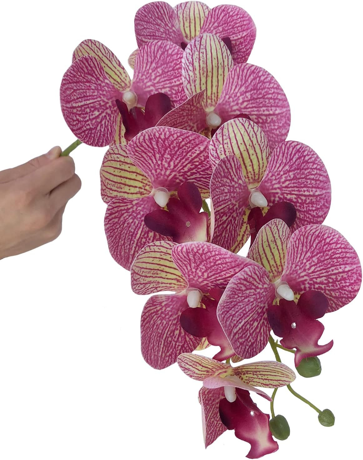 32 Inch Artificial Phalaenopsis Flowers 6 Pcs Artificial Orchid Flowers Stem Pla