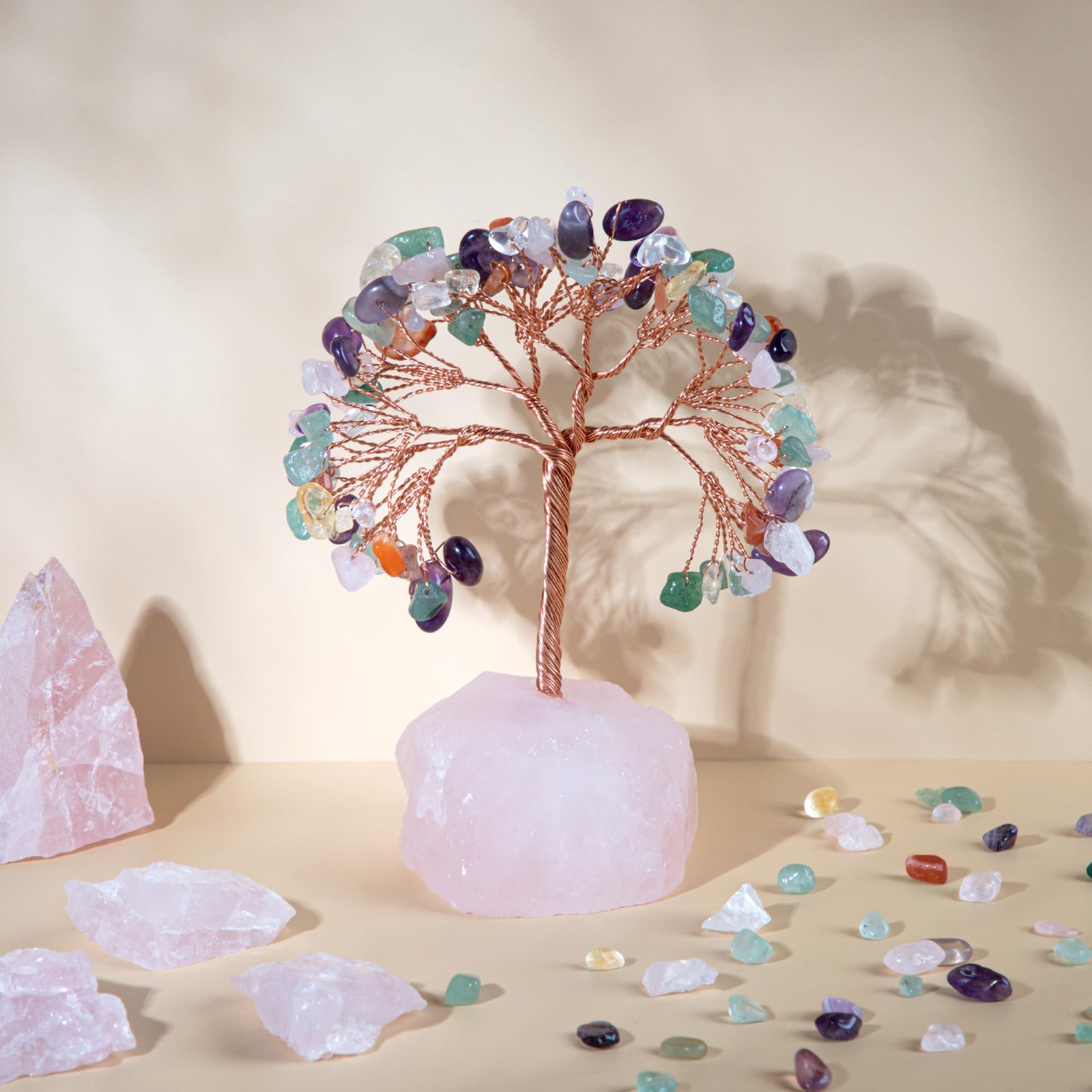 7 Chakra Healing Crystals Stones Tree of Life, Feng Shui Money Tree,Little Fa…