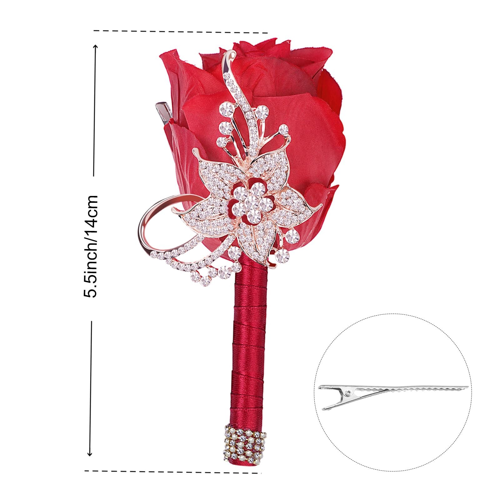Bling Boutonniere for Men Wedding Pocket Boutonniere with Pins for Groomsmen …