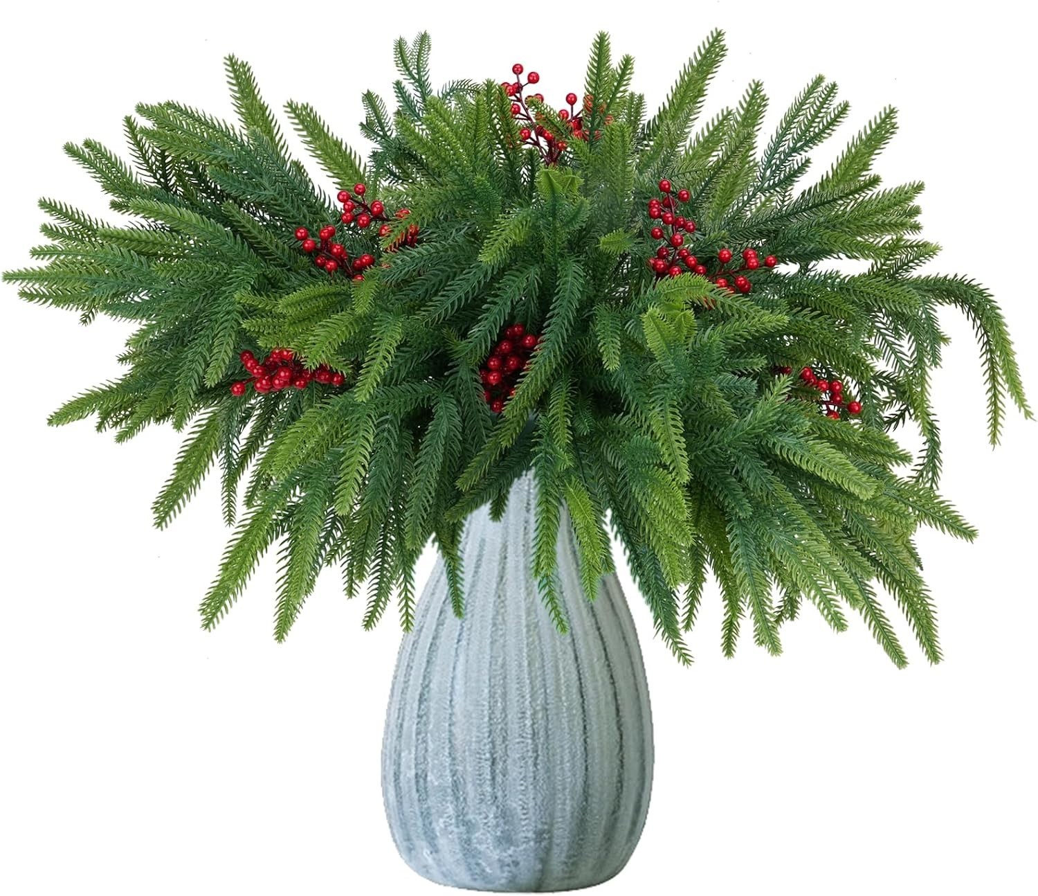 Realistic Christmas Pine Stems with Berries