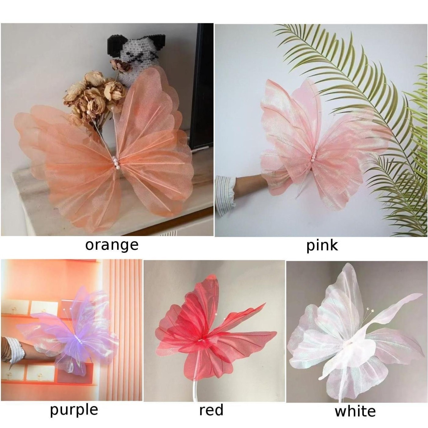 Large 50cm Hanging Silk Yarn Butterfly for Creative Wedding and Festival Decor