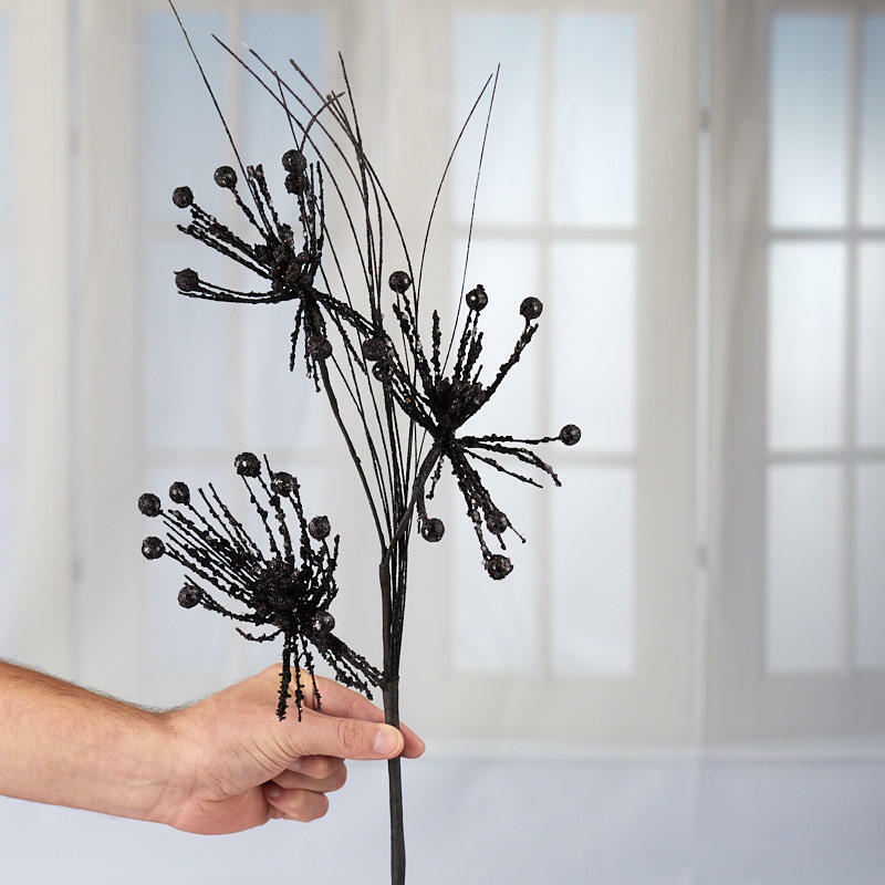 Factory Direct Craft Decorative Black Glitter Starburst Spray | for Indoor