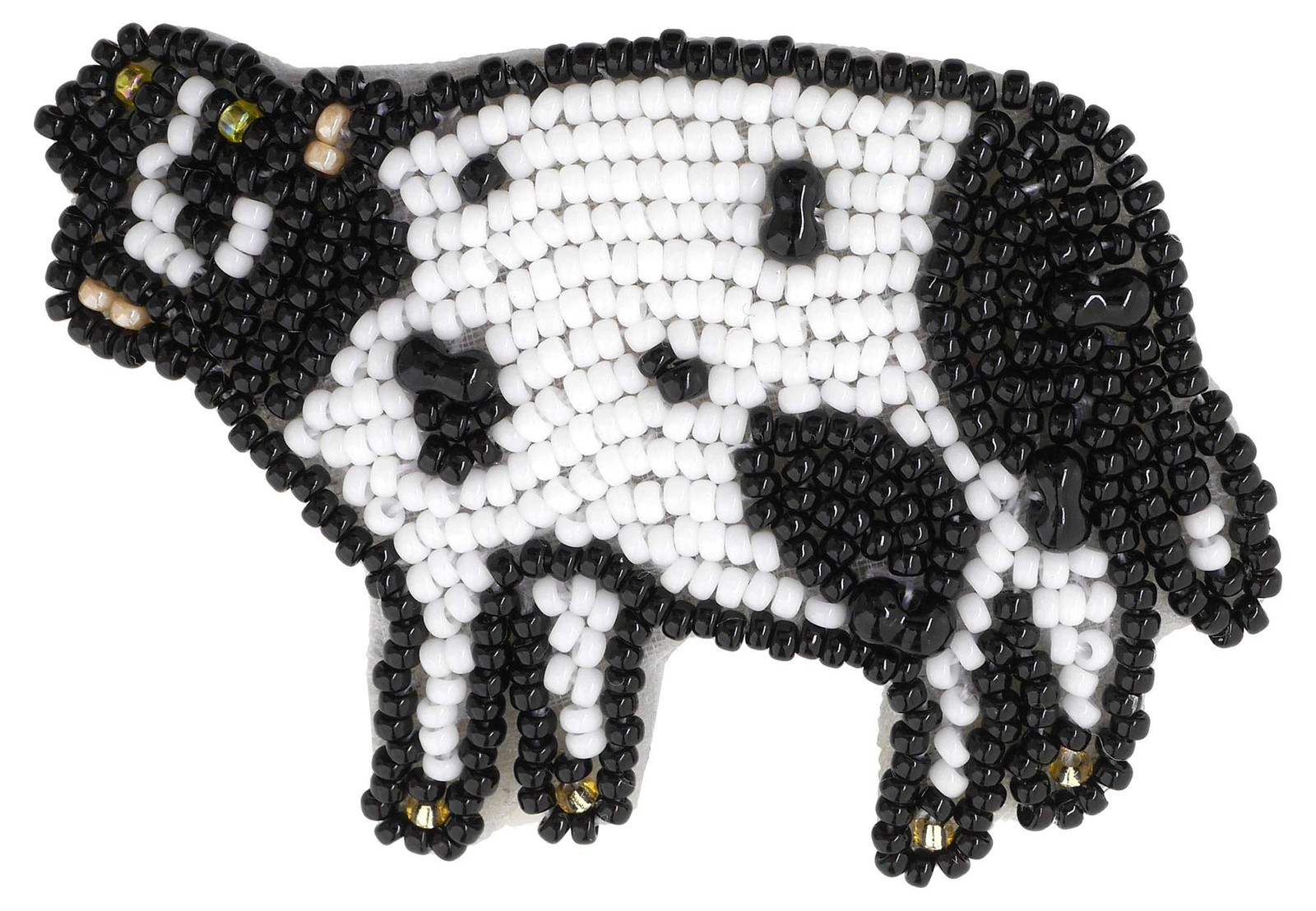 MIYUKI Bead Embroidery Brooch Kit Relaxing Cow Mo-chan BFK-583