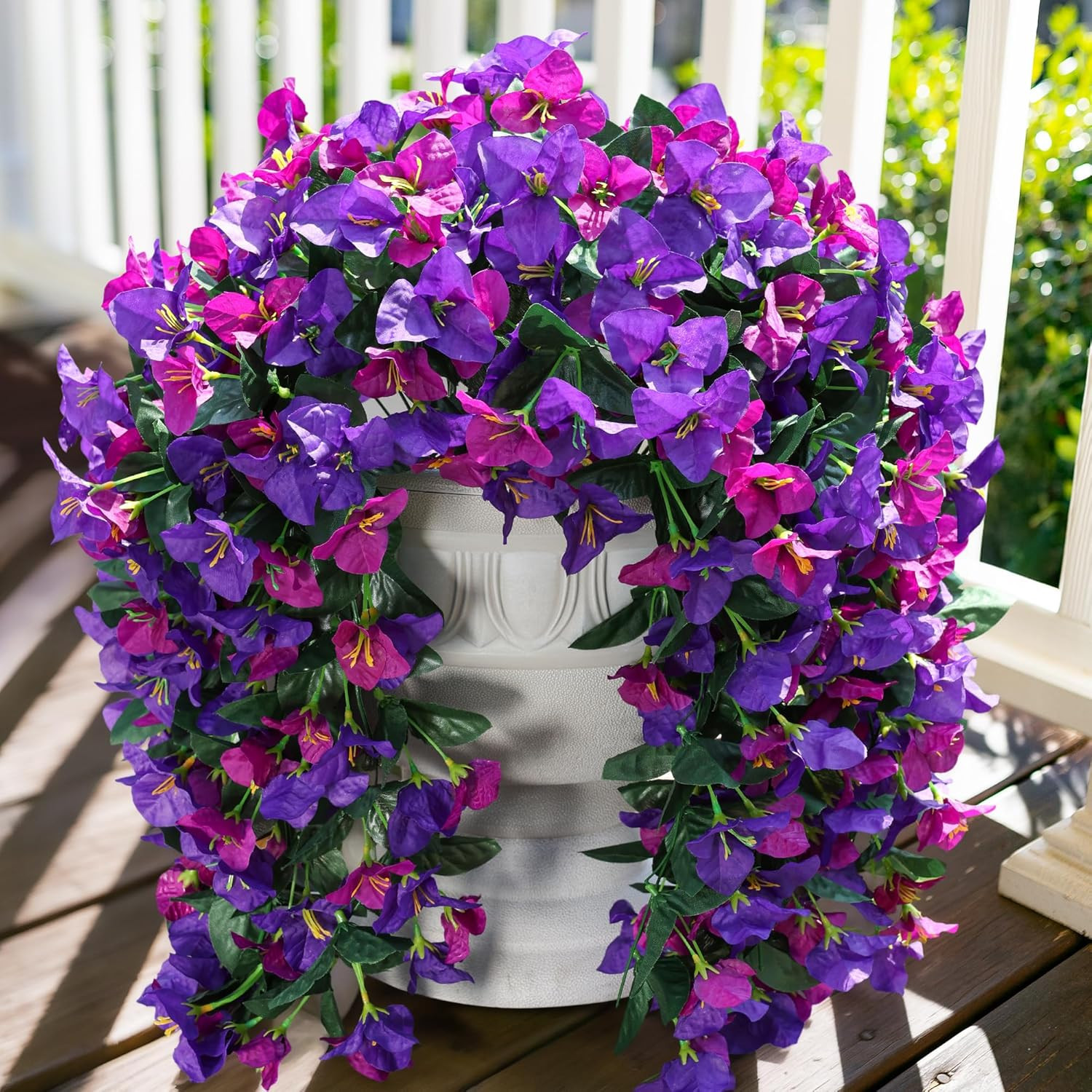 Faux Bougainvillea Artificial Flowers Plants for Outdoors outside Decor, 2Pcs Fa