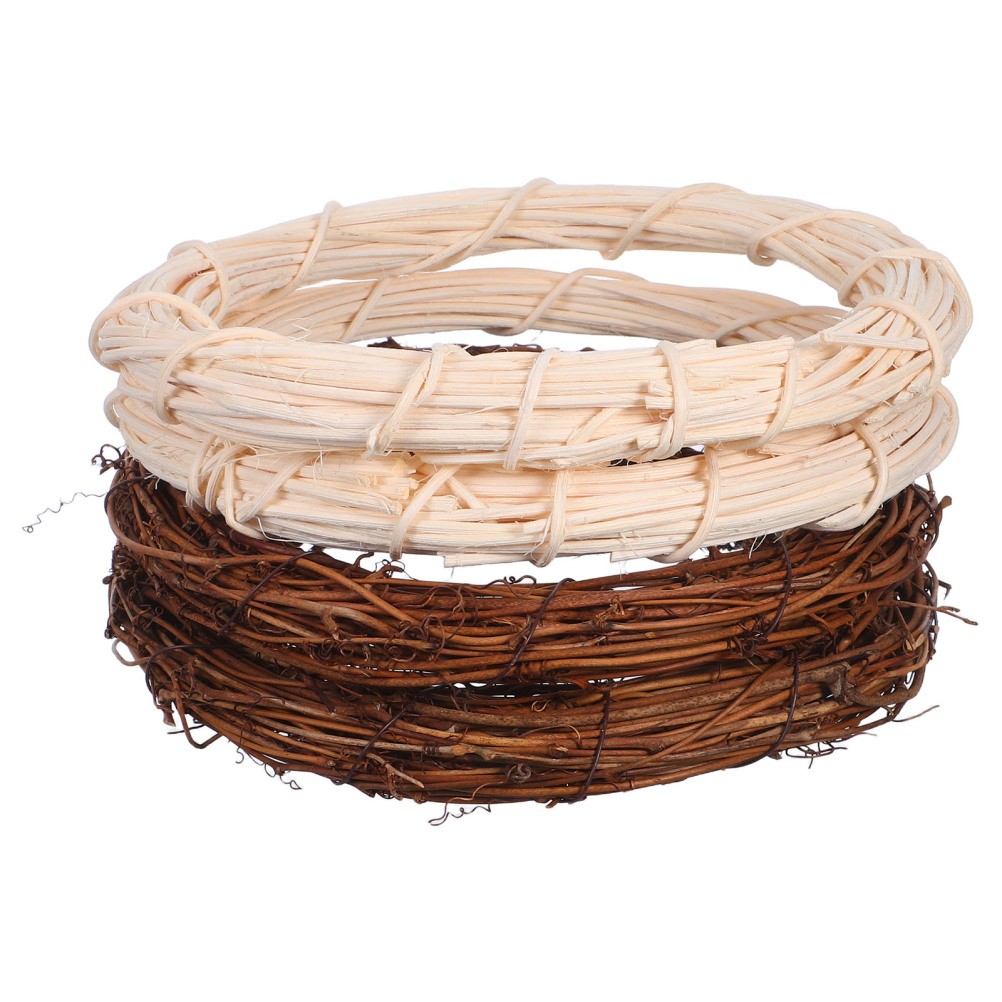 4pcs Rattan Door Wreaths 7.86 Inch Natural Twig Rings for Wedding And Fall Decor