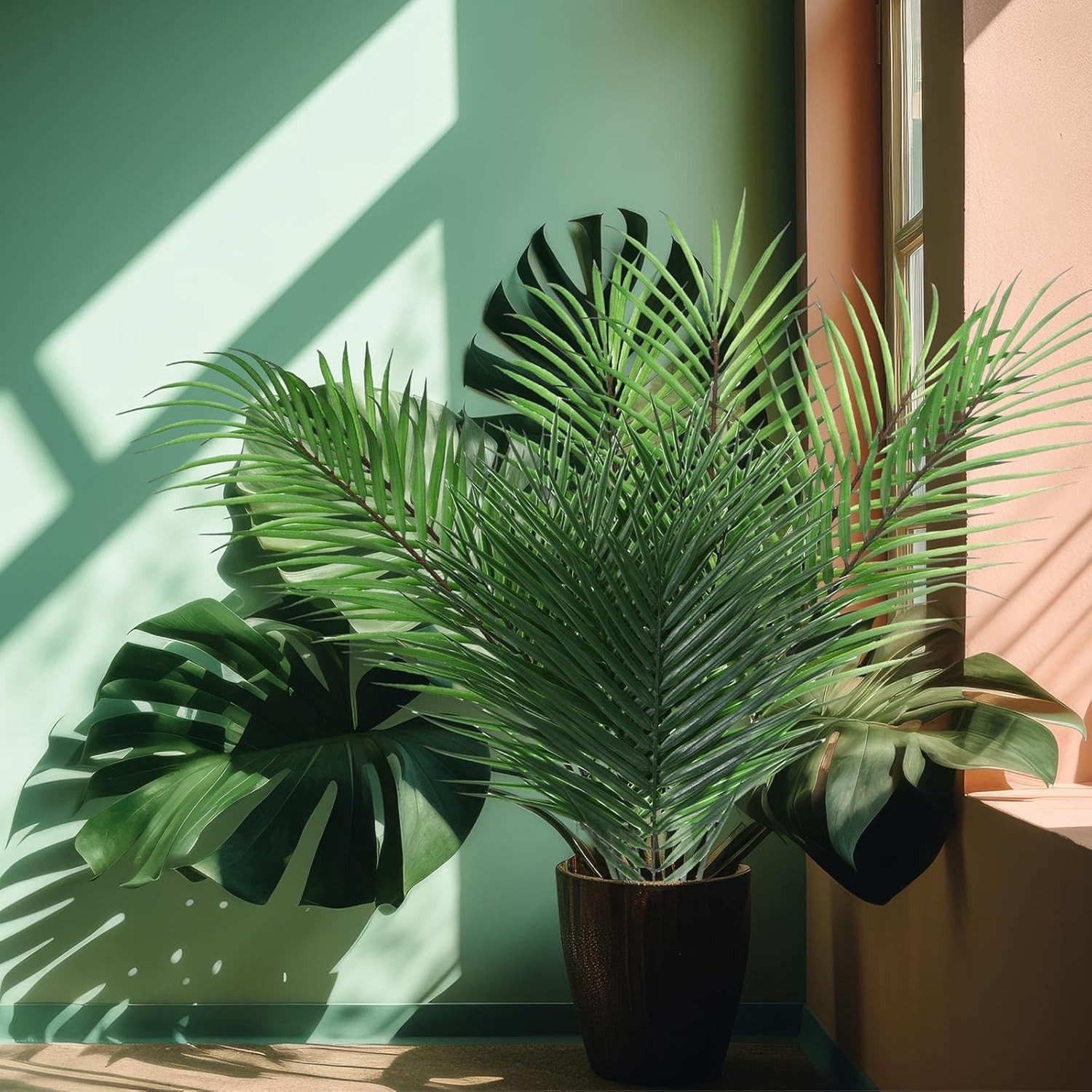 Sturdy 12-Piece Palm Leaf Set – 28.74″ & 15.35″ for Interior & Exterior Use