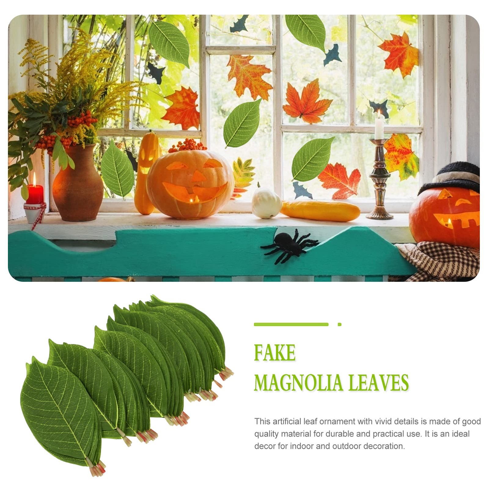 50 Pcs Fake Magnolia Leaves Artificial Green Plant Leaves for Home Decor Wedd…