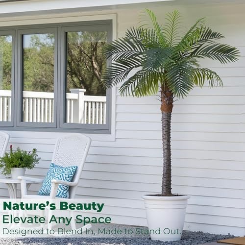 6FT Faux Coconut Palm Tree – Tropical Silk Plant for Indoor/Outdoor Decor, Large
