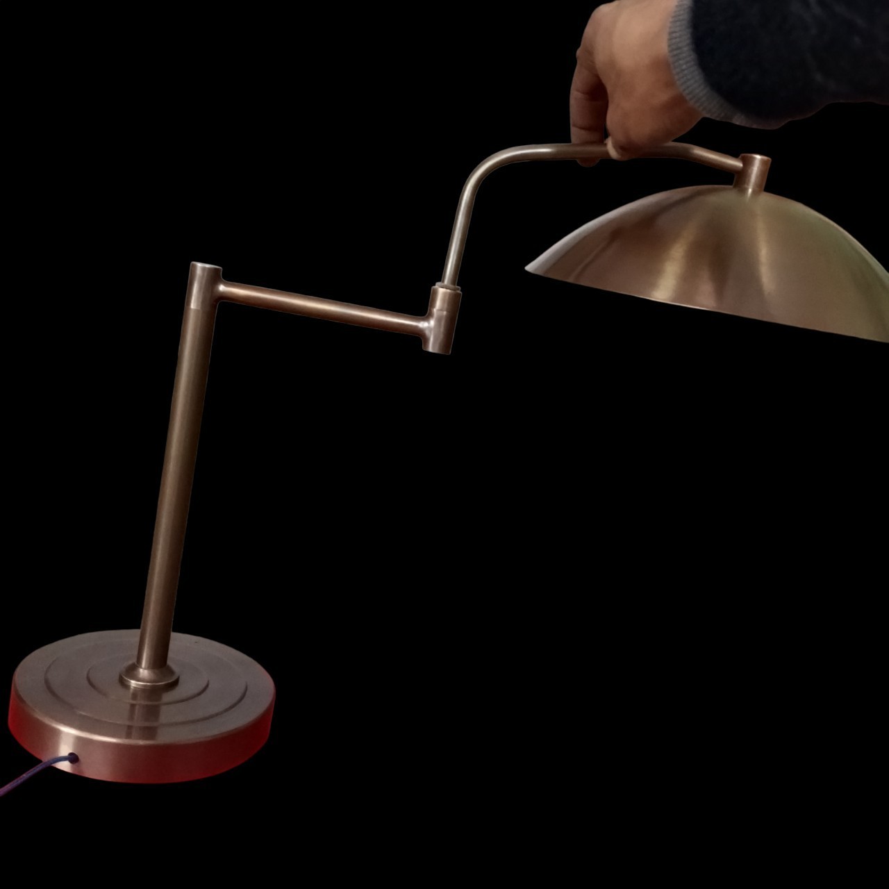 Vintage Brass Desk Lamp | Antique Finish Table Light | Retro Banker Style Lamp |