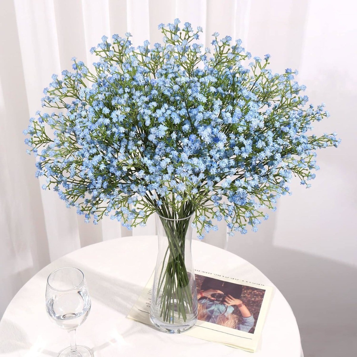 18Pcs Blue Babys Breath Artificial Flowers Gypsophila Bouquet Wedding Decor