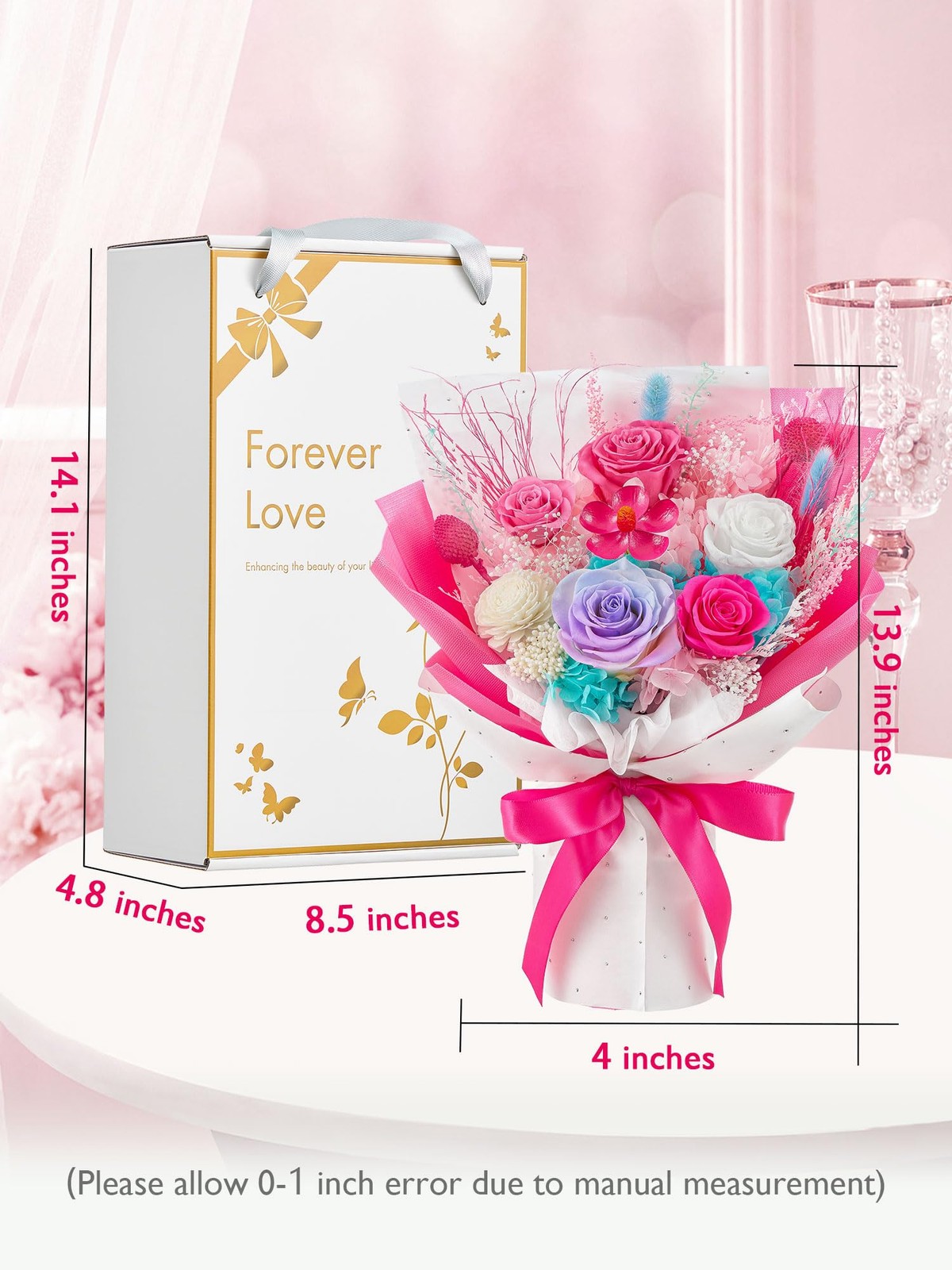 Flowers for Delivery Prime, Mother’s Day Forever Flowers Bouquet, Preserved H…