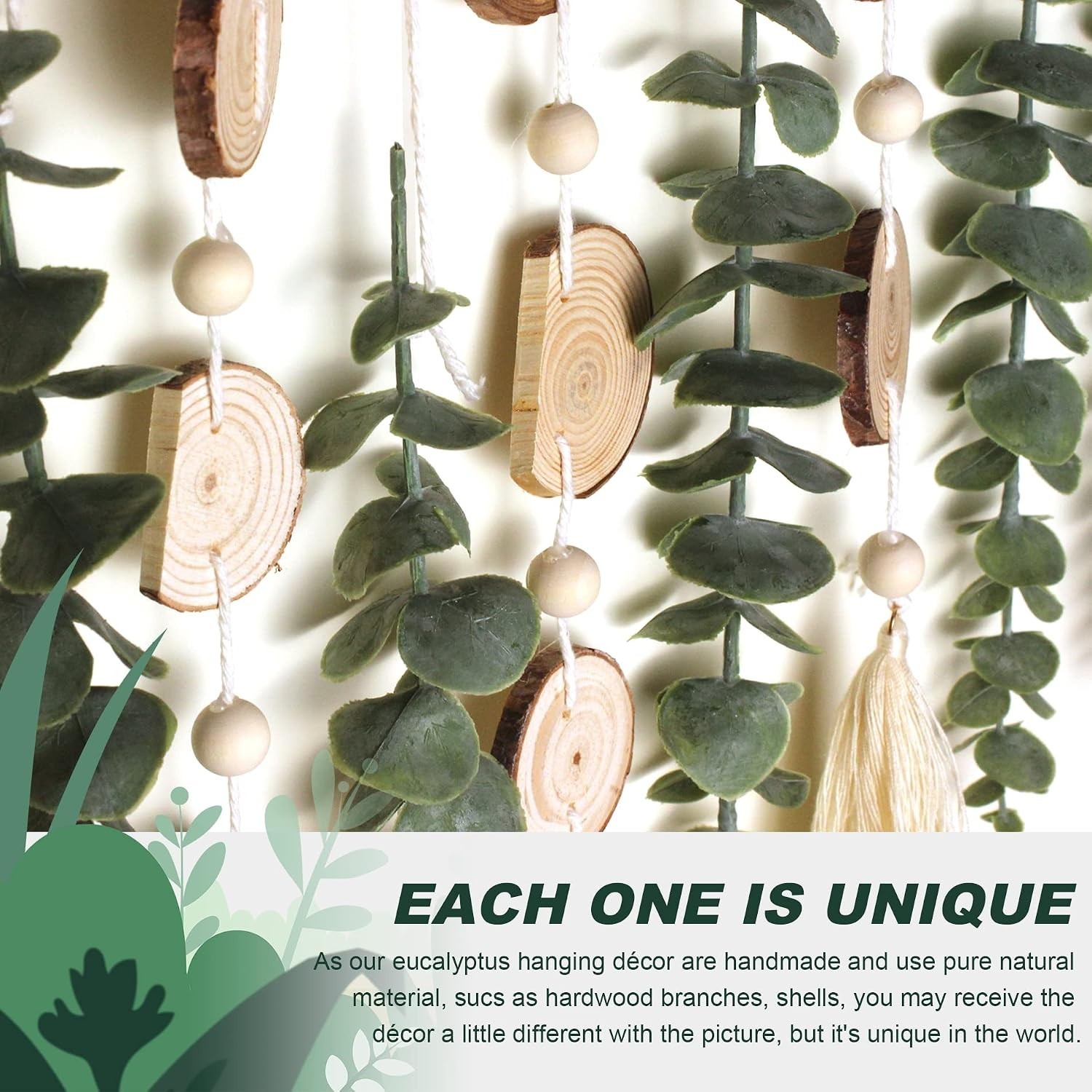 Artificial Eucalyptus Wall Decor Fake Greenery Leaves Stems Wall Hanging Plan…