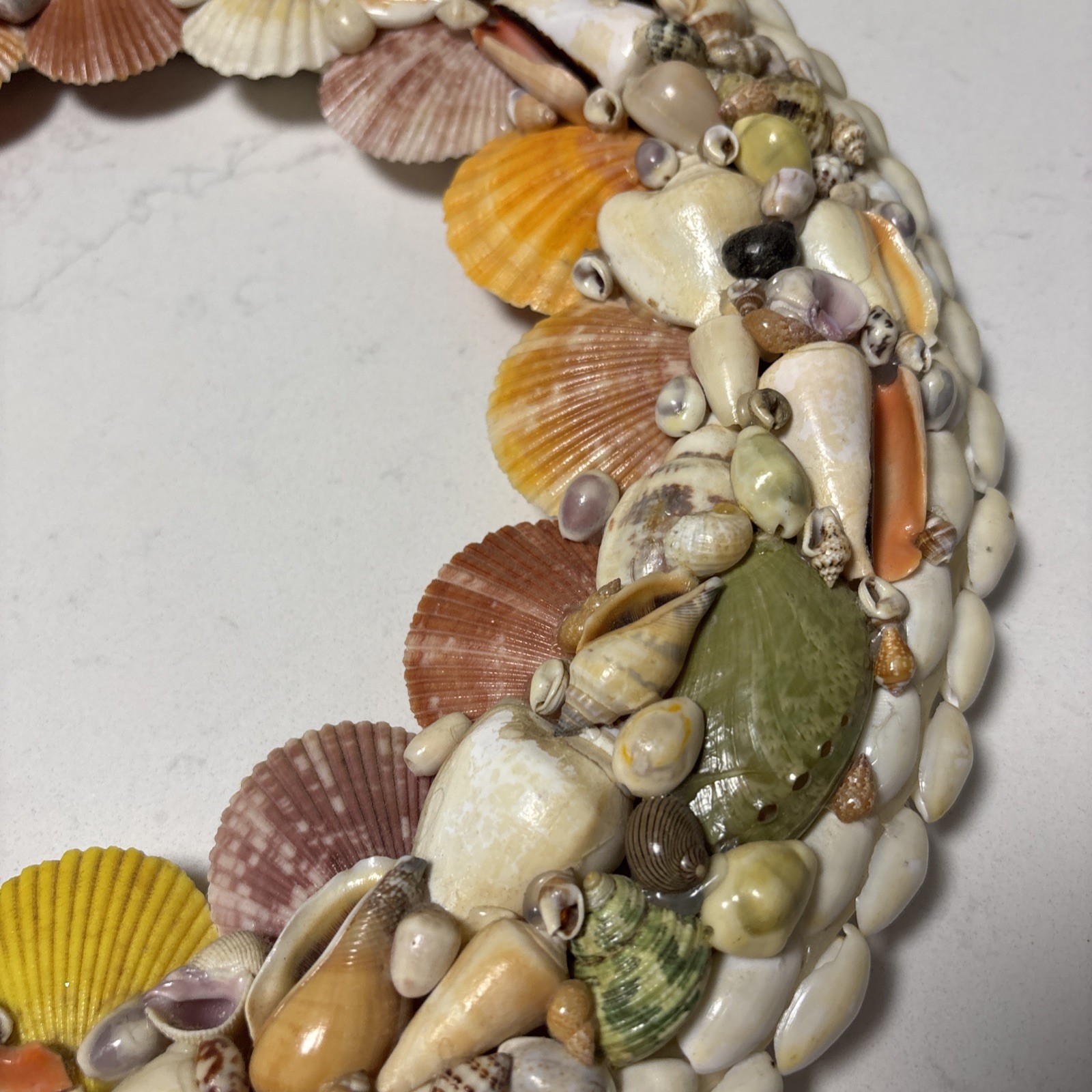 Handcrafted Sea Shell Wreath 14”Beach Seashore Coastal Decor Beautiful Vintage