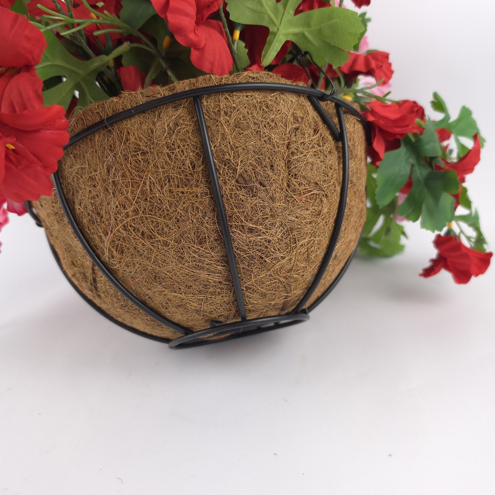 Wicker Park 20″ Faux Impatiens Hanging Basket Mixed Pink & Red Floral Decor