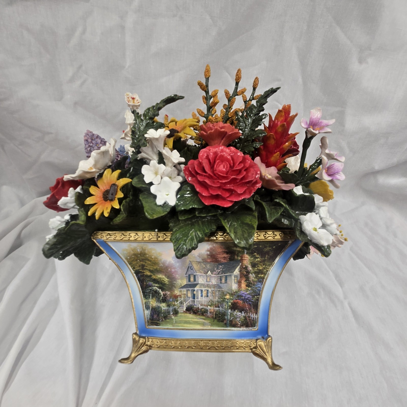 Thomas Kinkade All American Bouquet 50 States Flower Bradford Exchange Porcelain