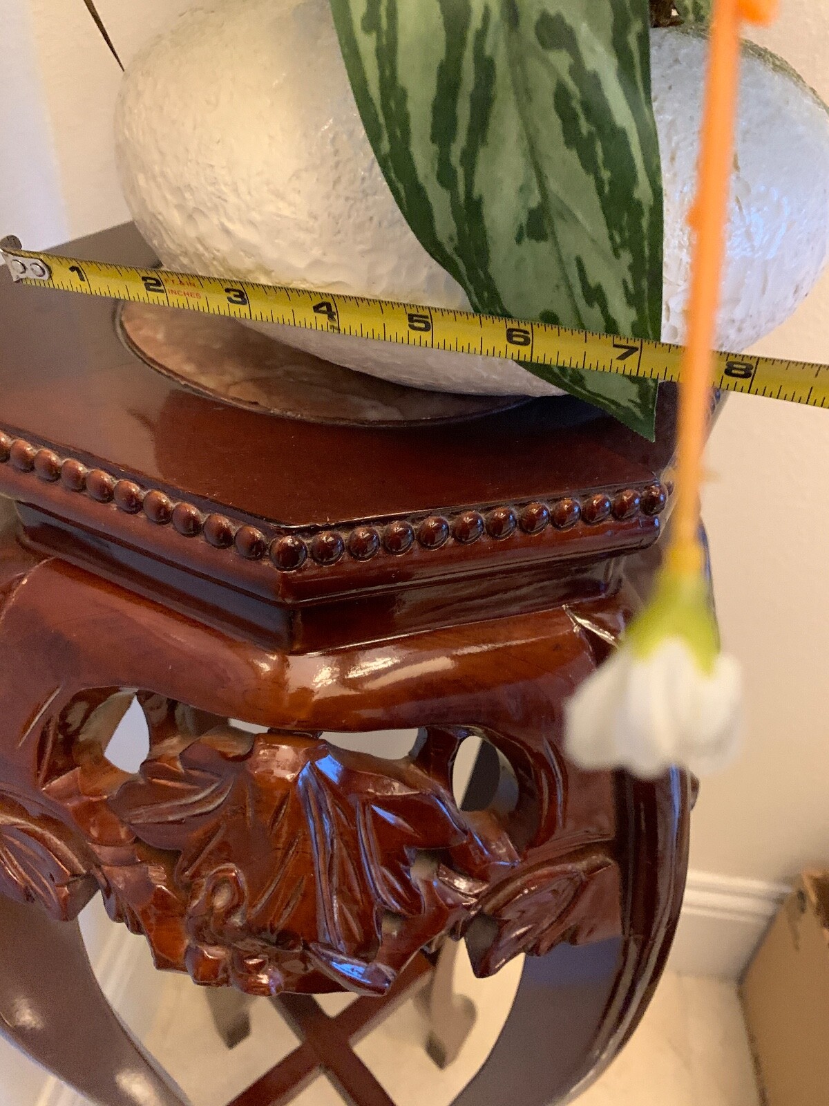 Floral Arrangement Epiphyllum Dogwood Silk flowers Tabl Centerpiece Ceramic Vase