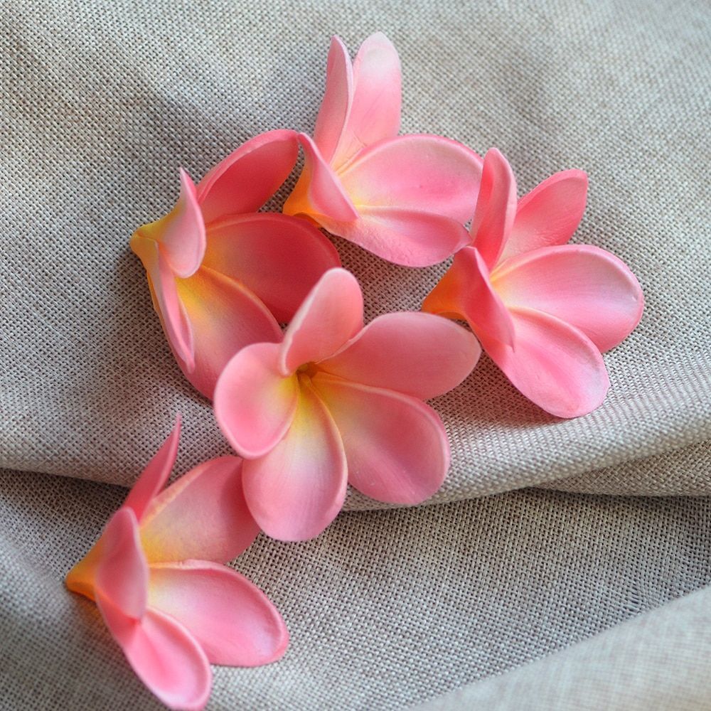 Hawaiian Fake Plumeria Foam Flower Heads Beach Wedding Home Party Decorations 10