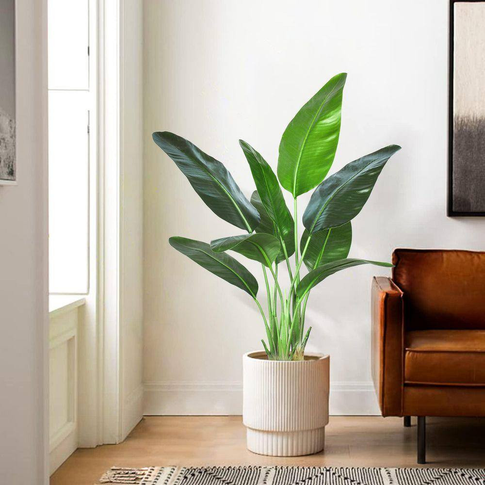 4 In. Artificial Green Indoor/Outdoor Bird of Paradise Plant Real Touch Leaves D