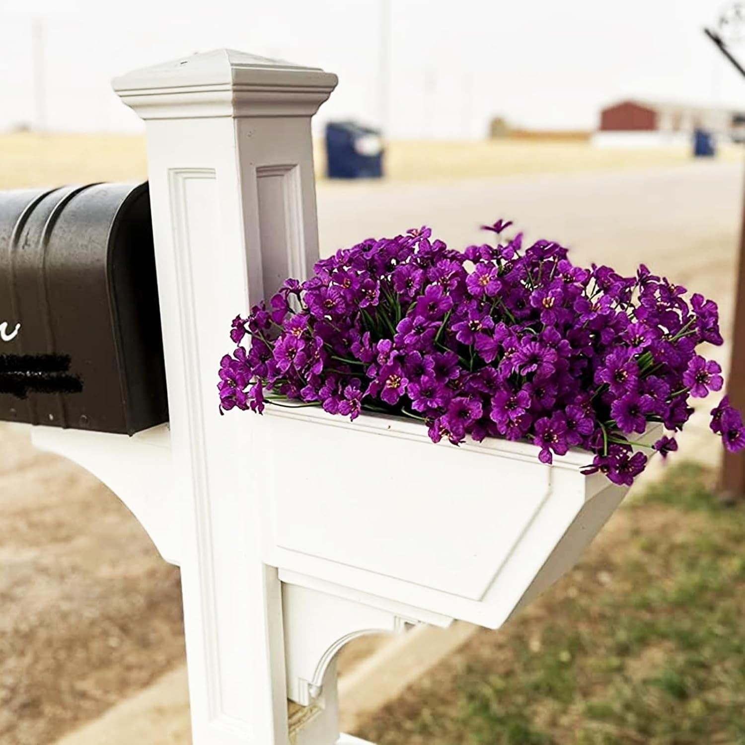 20 Bundles of UV Resistant Purple Faux Silk Flowers for All- Outdoor Beauty