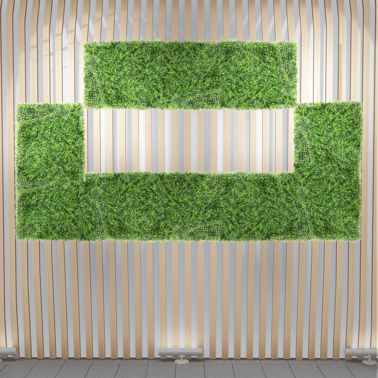 20×20″ Artificial Faux Fern Leaf Mat Wall Hedge Decor Privacy Fence Panel Grass