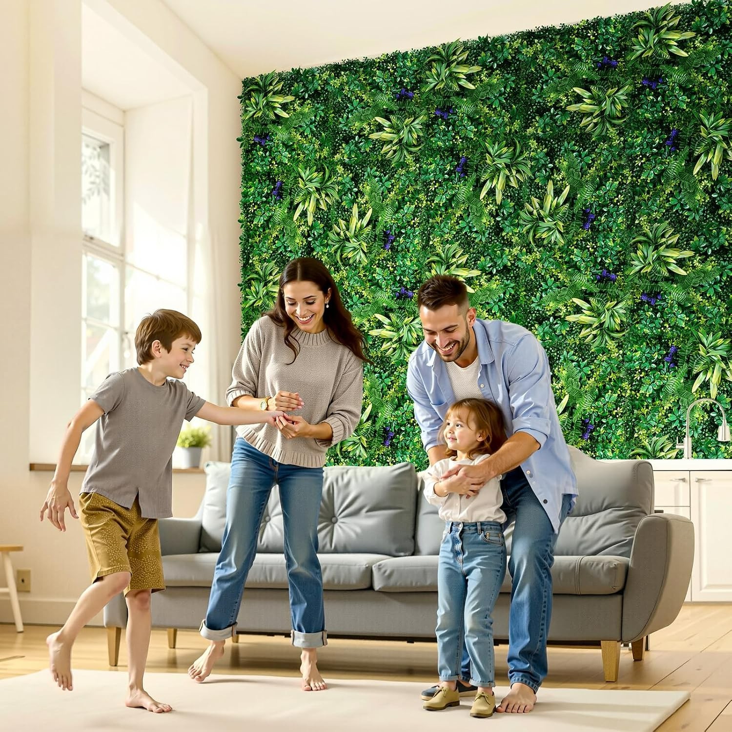 Easy-to-Install 3D Grass Wall Panels for Stunning Greenery Backdrops – 12 Panels