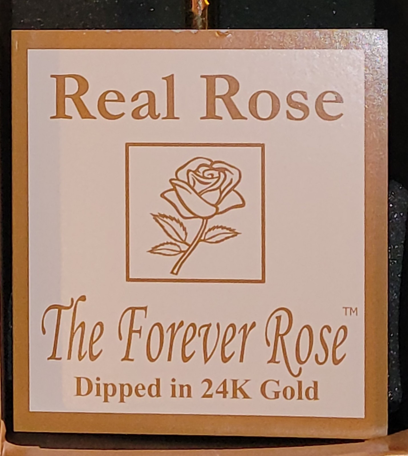 REAL 24K GOLD ROSE, Genuine One Of A Kind Rose Hand Dipped In 24K Gold In Box