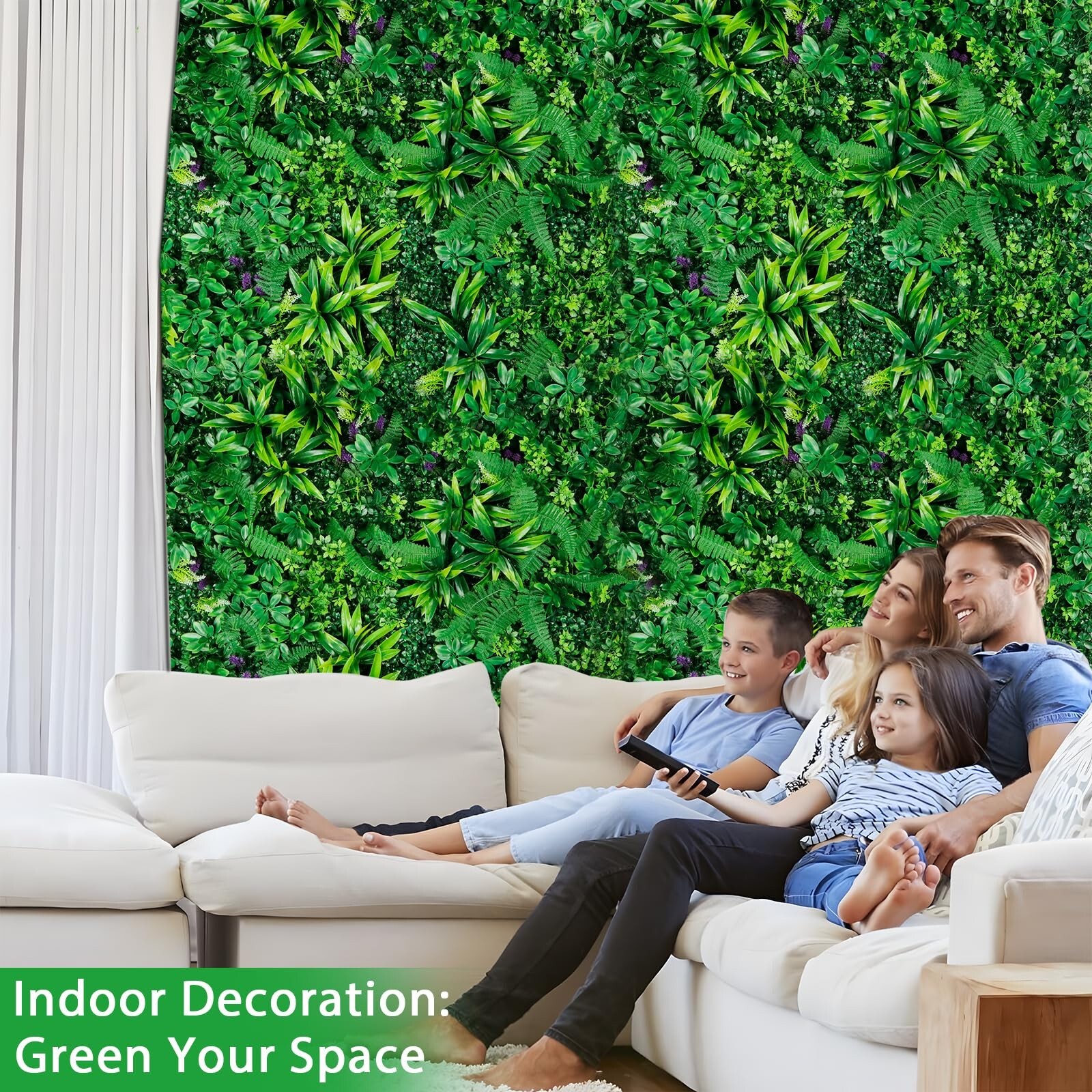 12pcs 20”x20” Grass Wall Panels, Artificial Hedge Panels Greenery Wall, UV …
