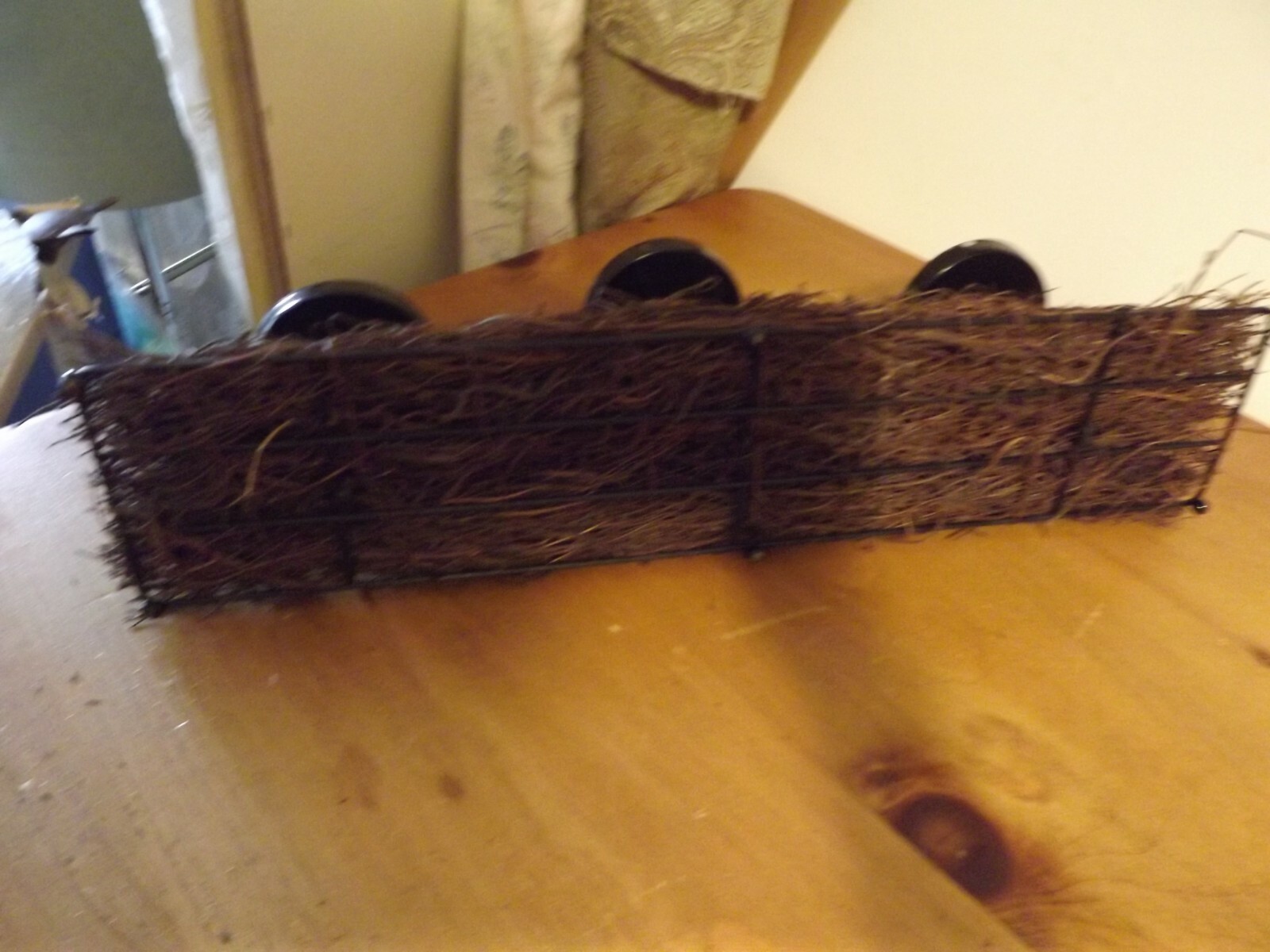 metal CENTERPIECE BASE 3 candle holders ANGEL VINE TWIGS 22″ long 6.5″ tall