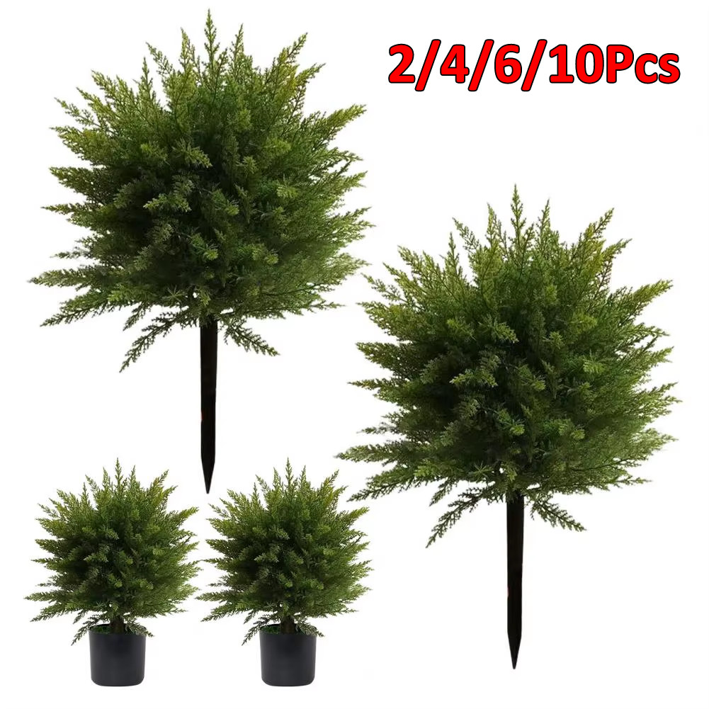 Artificial Cypress Topiary Tree Fake Faux Cedar for Porch Outdoor UV Resistant