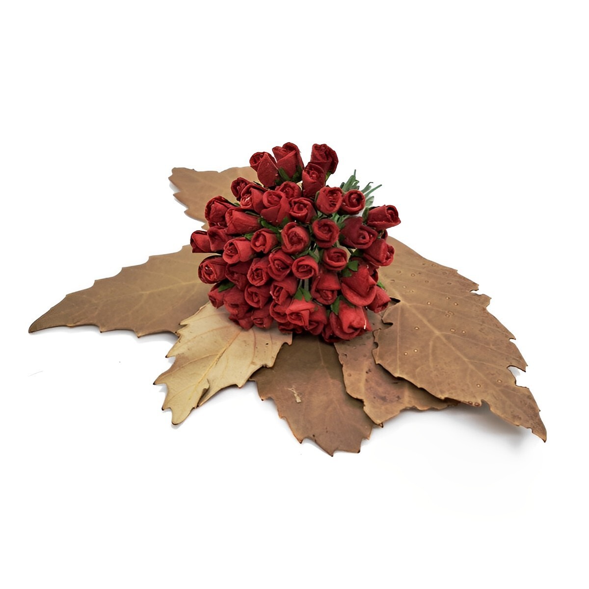 50 Red Tiny Rose Scrapbooking Crafts 5mm Mulberry Paper Flower Card Wed Dollhous