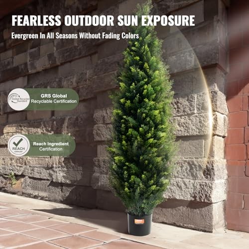 VEVOR Artificial Topiary Cedar Tree 60 Inch 2 Pieces