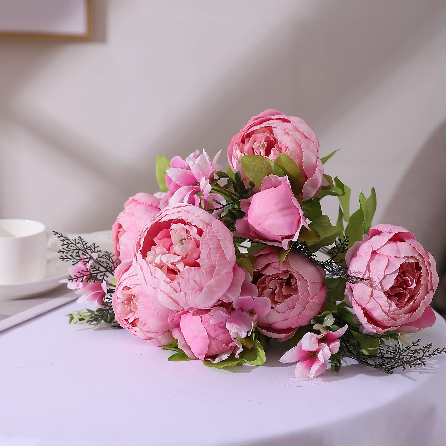 1 PCS Spring Artificial Silk Peony Bouquet Light Pink Wedding Home Decoration