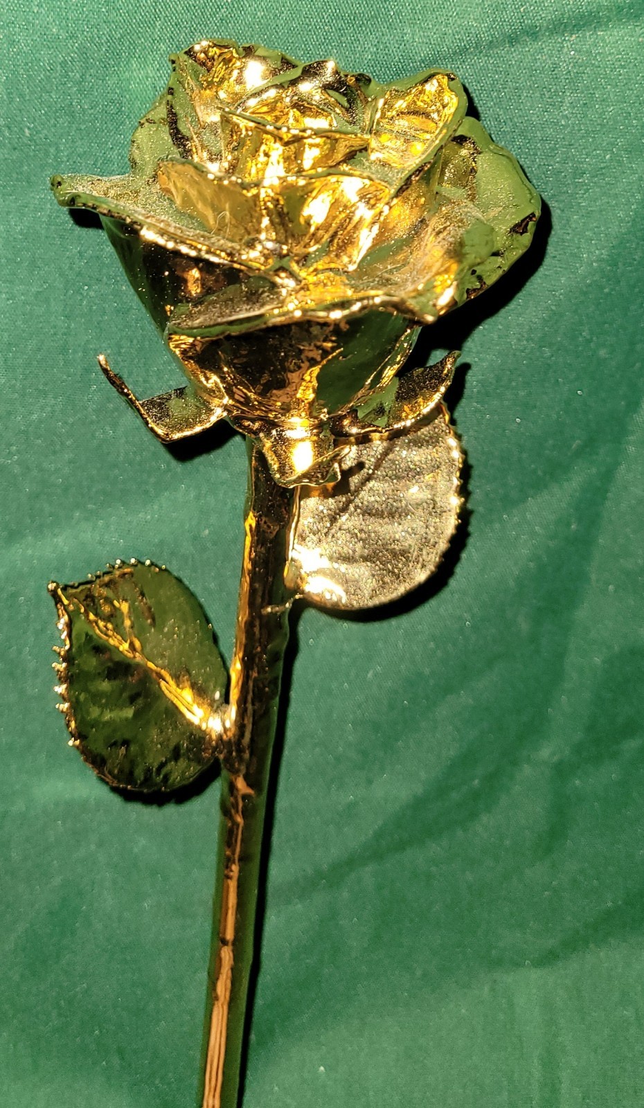 REAL 24K GOLD ROSE, Genuine One Of A Kind Rose Hand Dipped In 24K Gold In Box